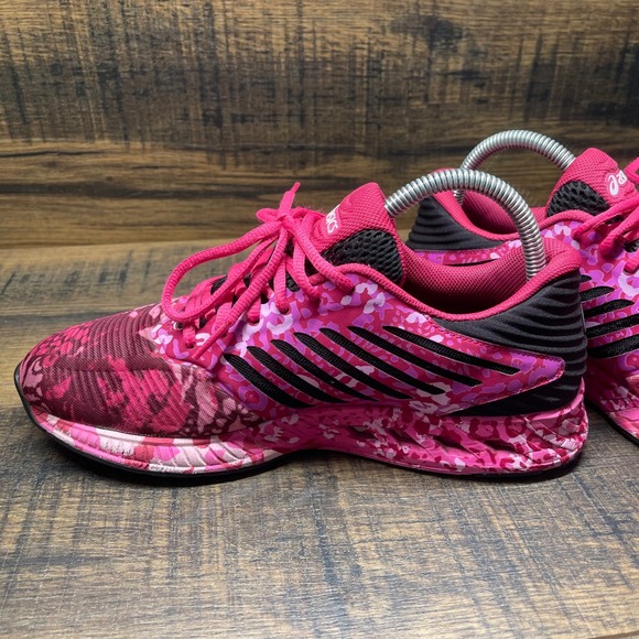 ASICS fuzeX Pink Camo Running Shoes Women 8.5 fuzeGEL Breast Cancer Ribbon - Picture 5 of 9